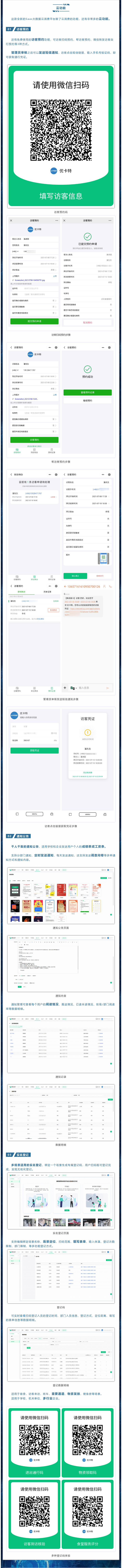 還有免費使用的訪客預約功能，可訪客掃碼預約、幫訪客預約、微信轉發訪客自行預約等3種方式。
